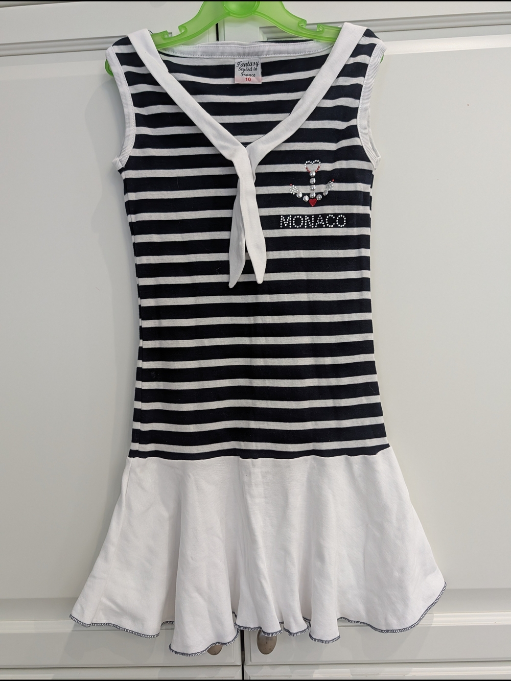 2/$20 Navy & White Nautical Dress – Girls Size 10 – 100% Cotton